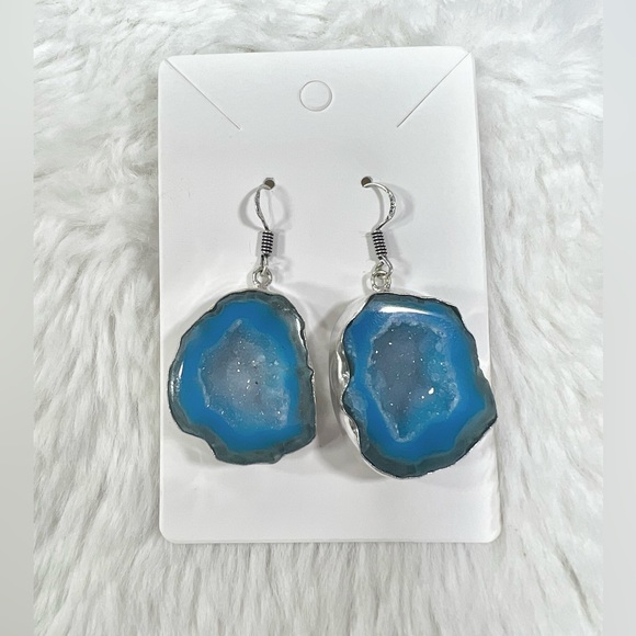 Solar Add on Item - Blue Solar Quartz 925 Gemstone Earrings - Picture 3 of 5